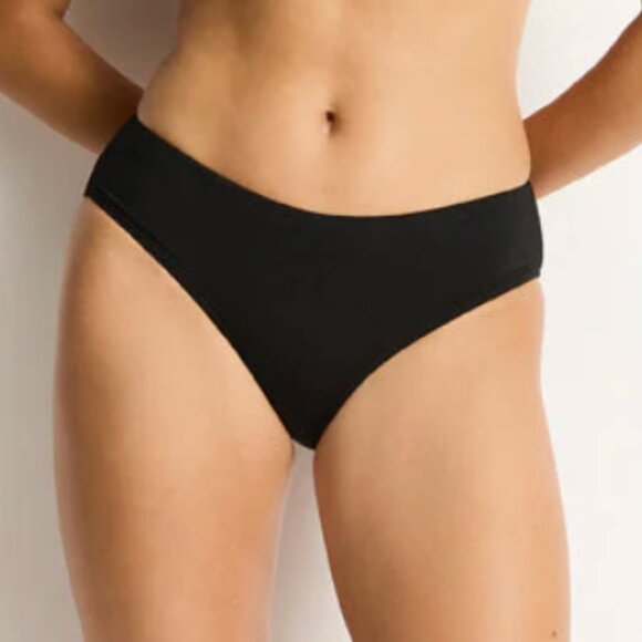 Sea Level Australia Eco Essentials Mid Bikini Pant in Black Size 8 - Picture 1 of 5